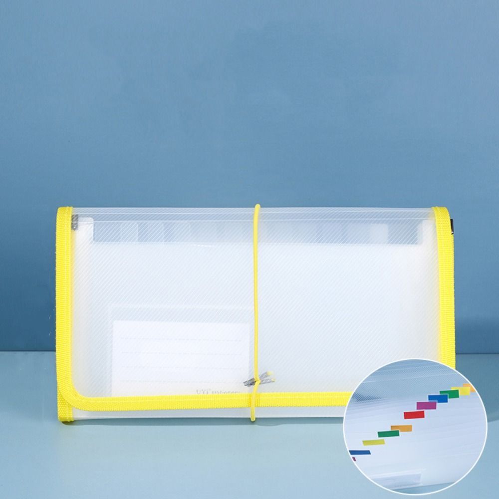 Binding Rope PP Expanding File Folder 13Pockets Accordian File Bag Receipt Storage Bag Student