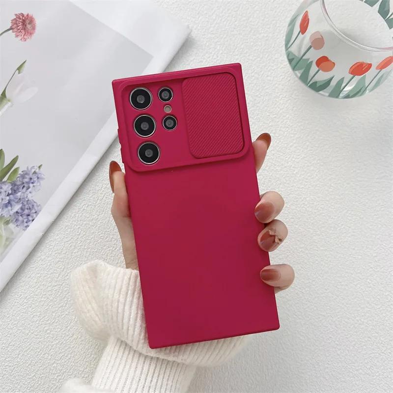 Чехол-слайдер с защитой камеры для Samsung S25 A16 A06 S24 S23 S22 S21 Ultra Plus FE A34 A24 A14 A54 A73 A53 A33 A55 A35 A15
