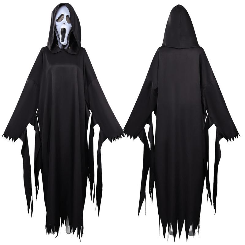 Ghostface Killer Cape Mask Suit Men's, Horror Movie, Halloween Suit