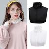 Fake Collar Lace Jacquard Tube Top Button Closure Adjustable Bust Solid Color Fake Collar Formal Casual Wear