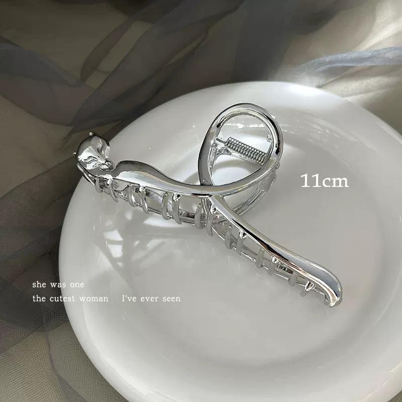 Металлическая заколка для волос в виде акулы высокого класса - Элегантная заколка-бант