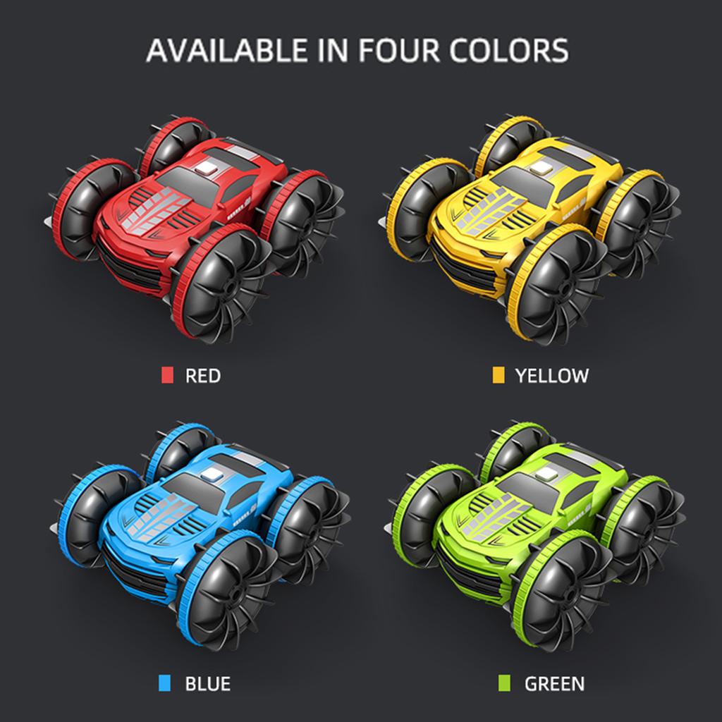RC Stunt Car Doublesided Car Amphibious RC Car for Kids 2 In 1 RC Boat 2.4GHz 360 Degrees Rotate All