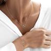 Interlocking Love Double Ring Necklace & Bracelet Set - Elegant European-American Niche Design Jewelry