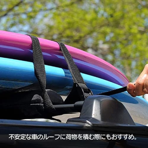 simPLEISURE Cargo Lashing Straps, Set of 2 (5m), 25mm Wide, Black, for Earthquake Preparedness, Preventing Cargo from Shifting, and Securely Secured L