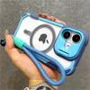 Armor Candy Color Clash For Magsafe Phone Case For iPhone 11 15 14 13 12 16 Pro Max Plus Stand With Wrist Strap Phone Back Cover
