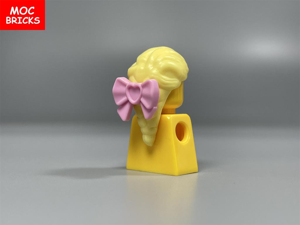 MOC Блоки Женская Девочка Хвост Волосы Аксессуары Бант Собранные Частицы Строительные Кирпичики Детские Игрушки Пластиковый Материал Куклы