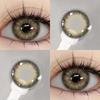 Eyeshare 1 пара натуральных коричневых контактных линз для глаз с серыми зрачками, 14,5 мм, большие красивые глаза, мягкие линзы, косметика
