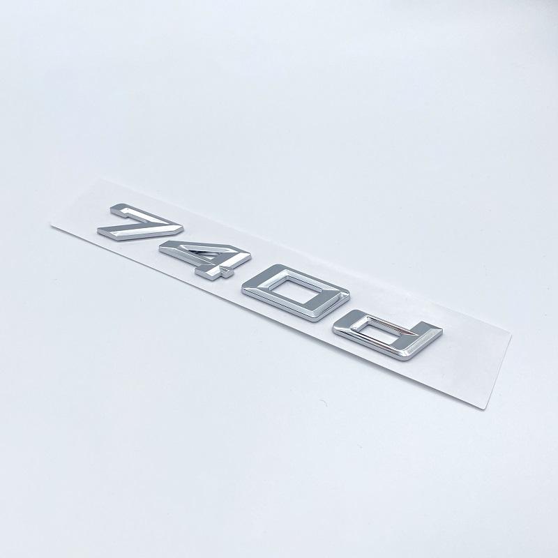 New Font Numbers Letters 730d 740d 745d 750d 760d Top ABS Emblem for BMW 7 Series Car Trunk Nameplate Logo Sticker Black