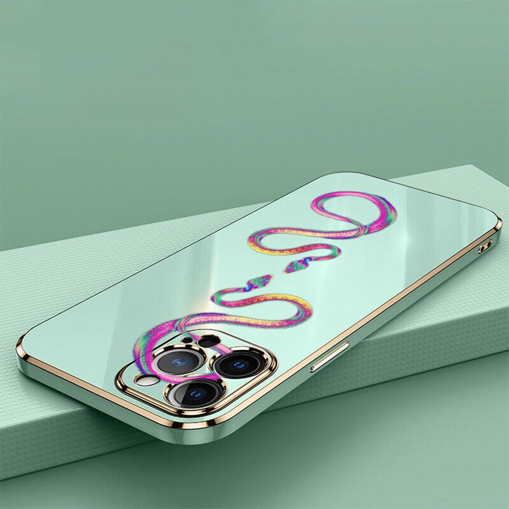 N73 Черное золото Змеиный дизайн Покрытие края Мягкие чехлы для телефонов из ТПУ для Samsung A54 A13 A14 S24 Plus S23 Ultra S20 S21 FE A55 A05 A52s Противоударный чехол