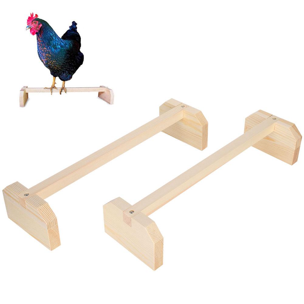 2pcs Chicken Perch Wooden Large Bird Stand Training Hens Roosting Stand Natural Pet Supplies