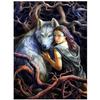 Full 5D Diy Diamond Painting Cartoon Woman and Wolf Embroidery Cross Stitch Home Decor Handmade Gift