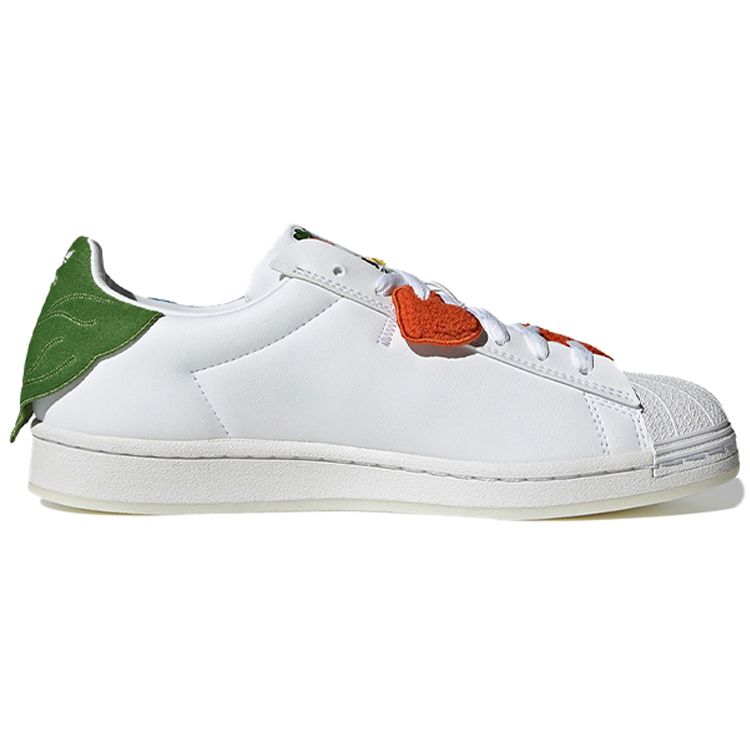 Melting Sadness x adidas Superstar Bee with You Pack - Облачно-белые кроссовки унисекс с оранжевым оттенком и отделкой под античное серебро GZ2662