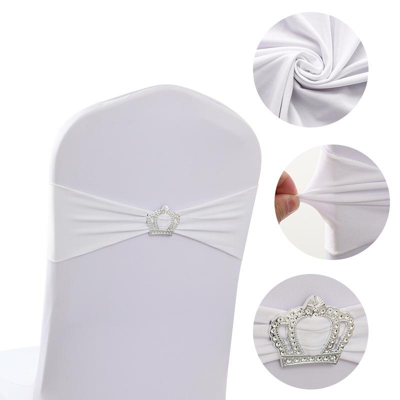 Elastic Chair Back Bow No Tie Strap with Heart Ring Wedding Banquet Decoration Stretch Butterfly Tie
