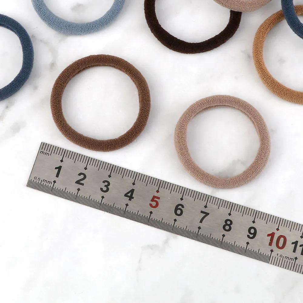 4cm Solid Color Elastic Hair Ties, Girls High Ponytail Towel Circle Hair Accessories