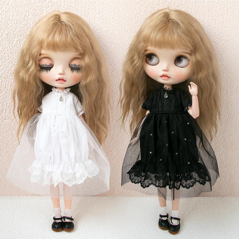 Одежда для Blythe Клетчатая плиссированная юбка Топ без бретелек Тюлевое платье Комплект юбка с оборками для кукол Licca Azones Ob22 Ker YMY аксессуары