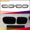 2015-2019 Racing Grille For BMW F20 F21 120i LCI 1 Series 2017 2018 Glossy Black Front Kidney Grill Grille 2 Slat