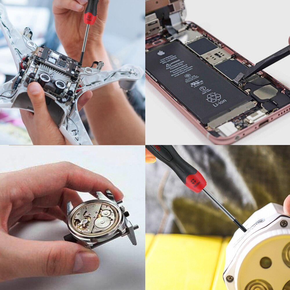 WISEUP 6 шт. Набор магнитных отверток с плоским и крестообразным шлицем, набор прецизионных отверток для ремонта телефонов, компьютеров, домашних многофункциональных инструментов