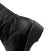 Krazing Pot PU Down Fiber Tarpaulin Autumn Winter Shoes Med Heels Size 44 Wedges Super Size Snow Boots Round Toe Keep Warm Knee Boots