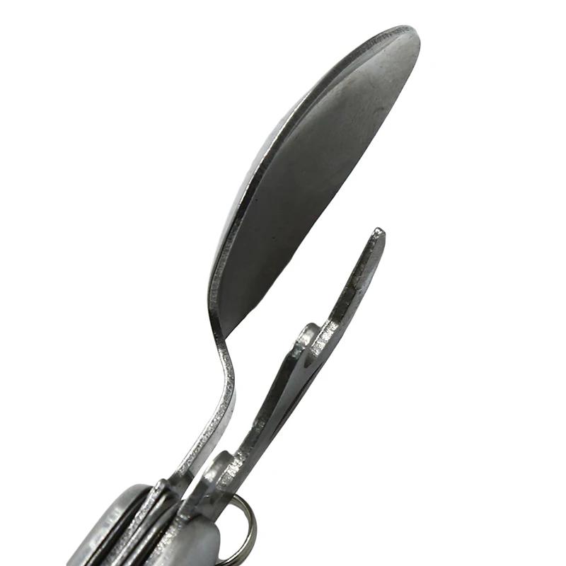 4 In 1 Outdoor Camping Tableware Folding Spoon Fork Knife Opener Stainless Steel Portable Pocket Sets for Hiking Travel Survival