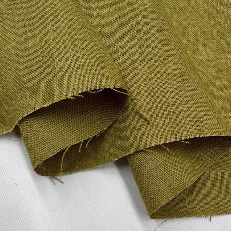 Чистая льняная ткань Стиранный лен Комфортная дышащая ткань для весны и лета DIY Платье Широкие брюки Легкая куртка Одежда