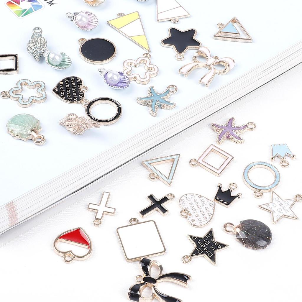 9-12Pcs Multi-Styles Starfish Shell Conch Crown Enamel Charms Pendant For Jewelry Making DIY Bracelet Necklace