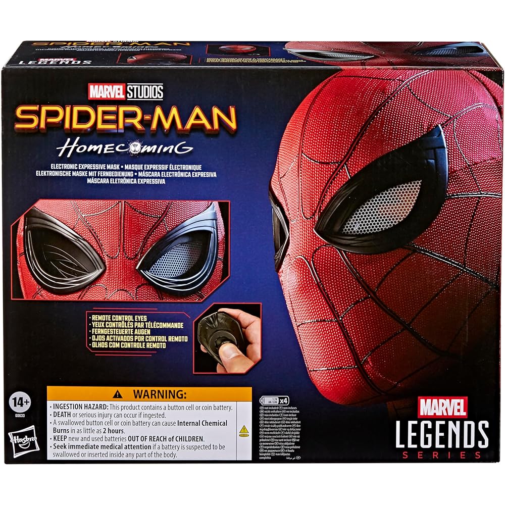 Hasbro Marvel Legends Человек-Паук: Возвращение домой Интерактивная Электронная Маска Премиальное Снаряжение для Ролевых Игр для Взрослых