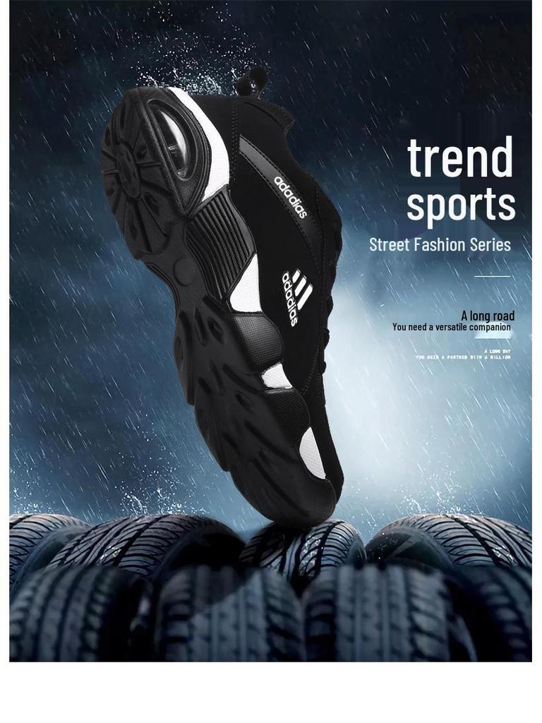 Мужские водонепроницаемые беговые кроссовки Adidas 2025 из кожи и сетки - Повседневные, Модные, Универсальные, Легкие и Официальные.