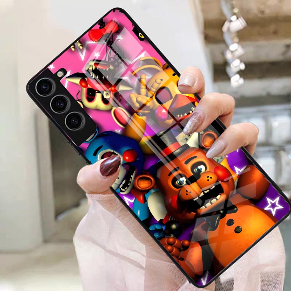 F-Fnaf F-Five Nights At Freddys Чехол для телефона Samsung S25 Edge Ultra S23 S22 S21 S20 Ultra Plus S24 Fe A54 A53 A25 Стеклянная крышка