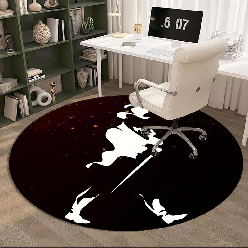 Круглый ковер Johnnie Walker для гостиной, спальни, игровой комнаты, коврик под стул, ковер для зоны, круглый ковер, веер, рождественский подарок