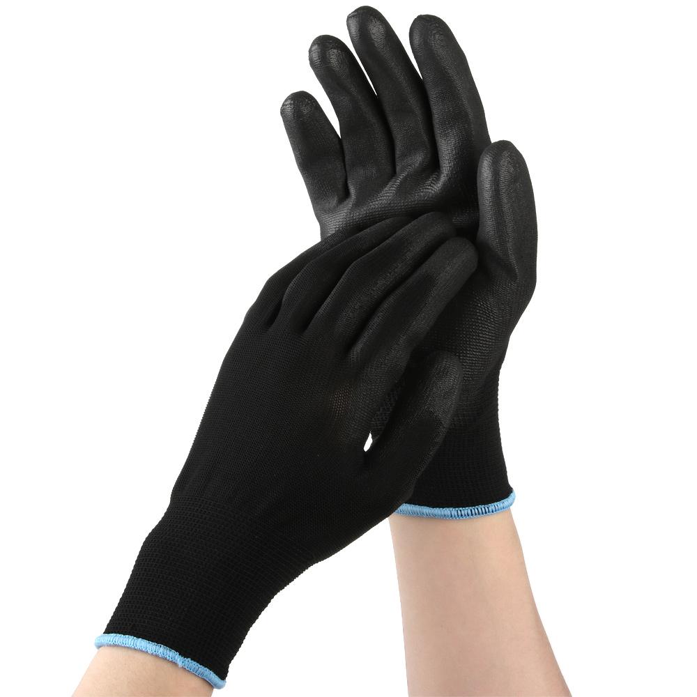 1/6 пар Защитные ПУ Черные Рабочие Перчатки из Полиуретана с Покрытием