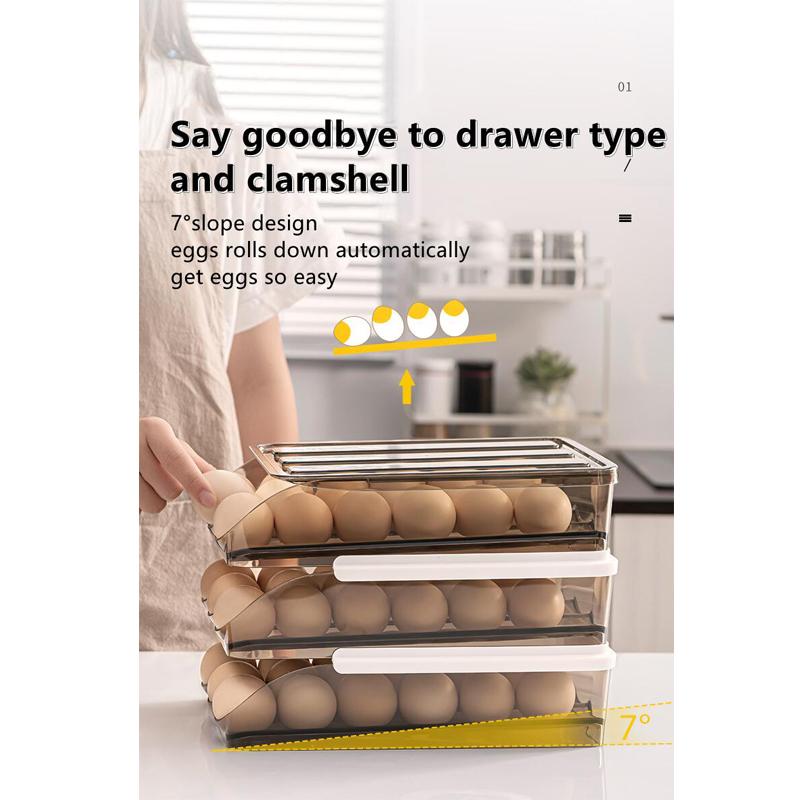 Автоматический ящик для яиц для прокатки яиц, многослойный холодильник, ящик для хранения яиц на кухне, удобная стойка для хранения яиц