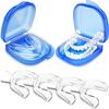4 Pack Night Sleep Guard Teeth Grinding Retainer Moldable Fit Mouth Guard For Teeth Grinding With Carry Case Custom Fit Teeth Retainers