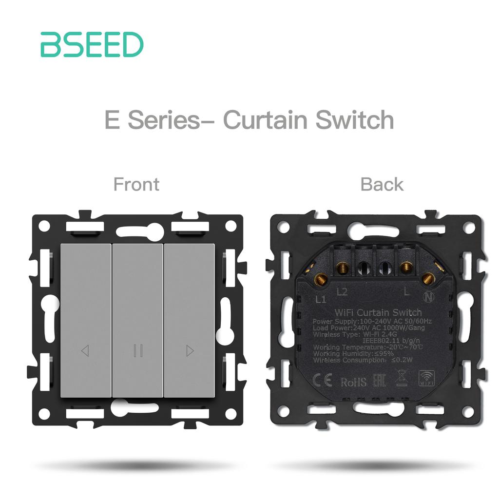 Модули переключателей BSEED WIFI Click Switch, детали для умных выключателей света, белая стеклянная рамка, комбинированные настенные розетки для самостоятельной сборки, USB-зарядный ключ, серия E.