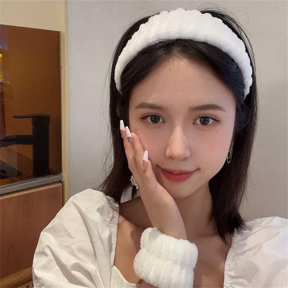 2 шт., женские руки, мягкие на ощупь, для йоги, бега, браслеты для мытья лица, браслеты для мытья лица, спа, повязка на запястье, впитывающая микрофибра