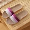 Women Men Couple Indoor Home Wooden Floor Linen Basin Bottom Thickening Spring and Autumn Cotton Summer Sandals and Slippers