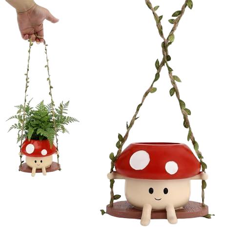 Cute Cartoon Character Smiling Face Hanging Flower Pot Resin Crafts Suitable for Garden Decoration