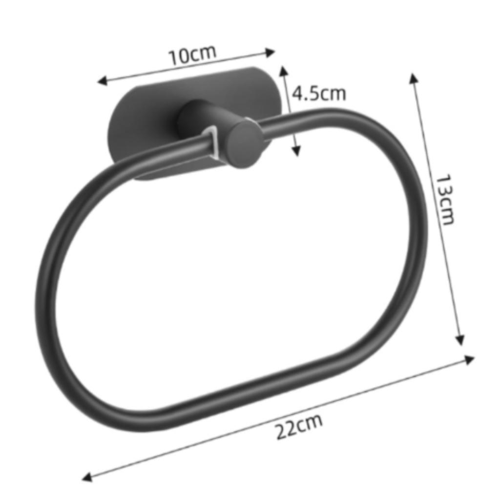Stainless steel black towel ring, 20cm