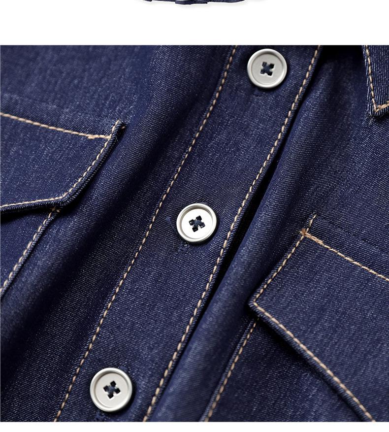 Женское синее джинсовое платье-рубашка для работы, стройнящее талию - Весенняя мода