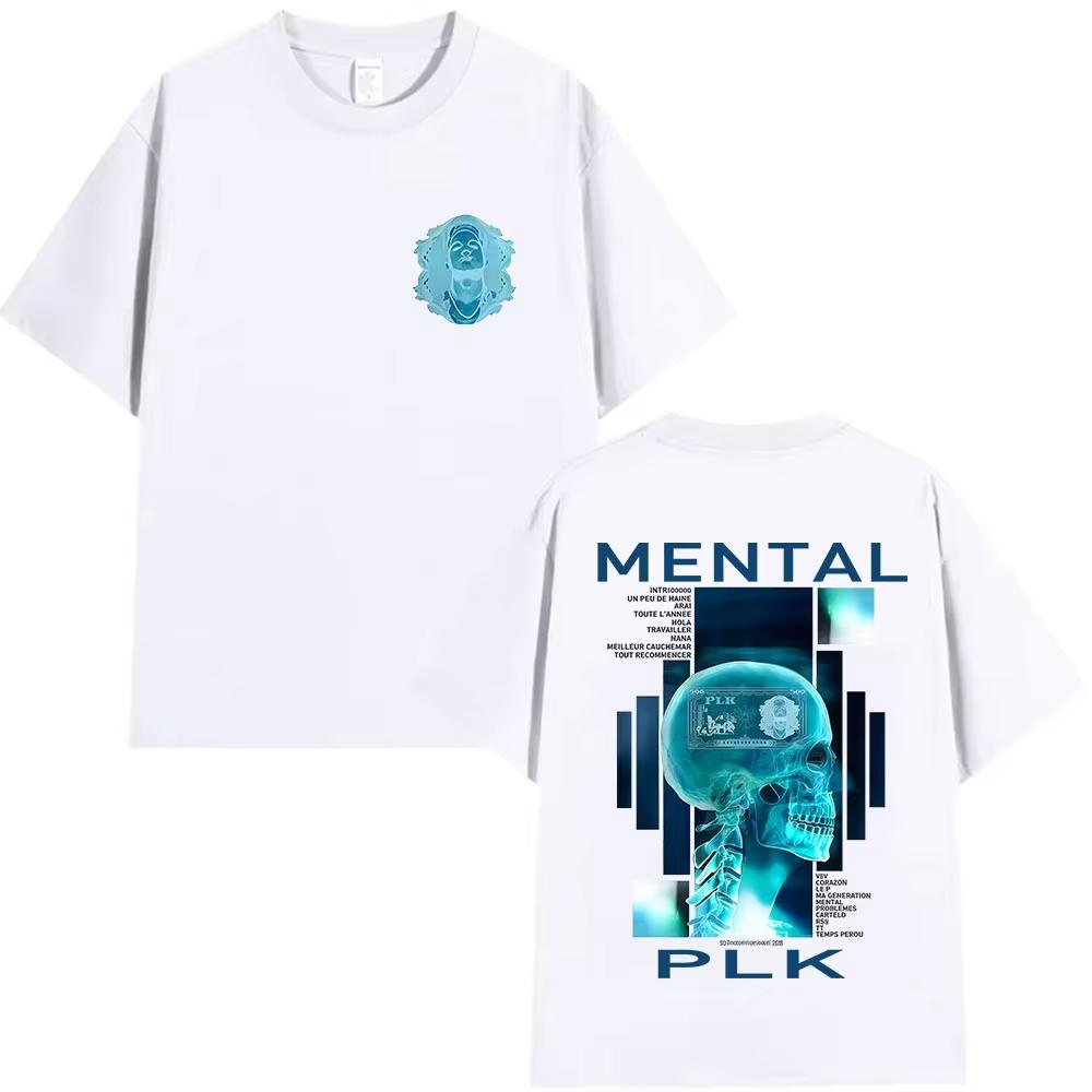 Rapper MENTAL PLK Album 2025 Merch T Shirt Men's Gothic Fashion Short Sleeve T-shirts Women Retro Style Oversized Cotton Tshirts