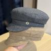 Новая восьмиугольная шляпа для женщин на осень и зиму, подчеркивающая лицо, маленькая и высококлассная, в корейском стиле, шерстяной берет художника, теплая кепка с козырьком
