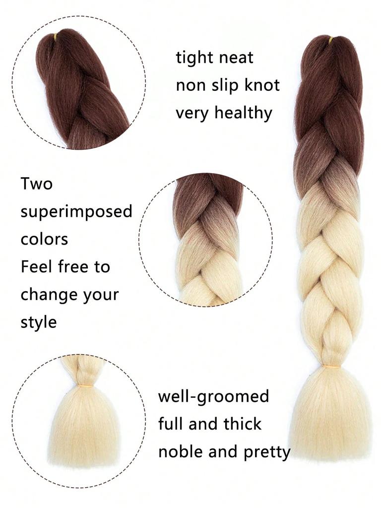 Synthetic Hairpieces 32 Inch Ombre Color Synthetic Hair Braids Pre Stretched Jumbo Braiding Hair Extensions for Daily DIY Use