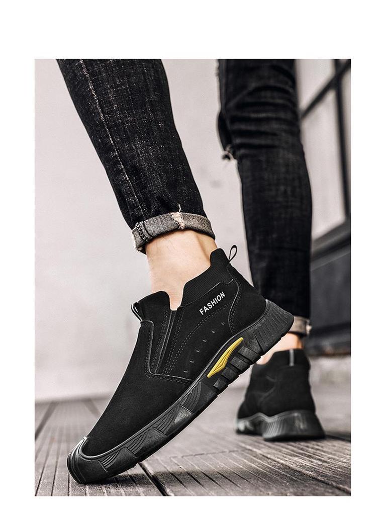 Мужские зимние рабочие ботинки Plus Velvet Thicken: Дышащая, удобная, модная, повседневная, универсальная обувь для отдыха на открытом воздухе