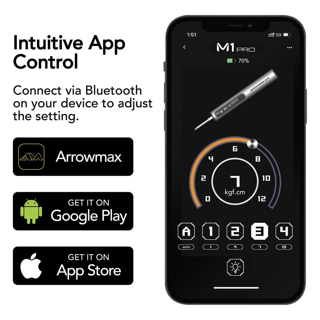ARROWMAX Мини-электрическая прецизионная электрическая отвертка с магнитной интеллектуальной системой движения, максимальный крутящий момент 3,5 Н·м, набор инструментов для ремонта для и часов, отвертка PRO 7,4 В,