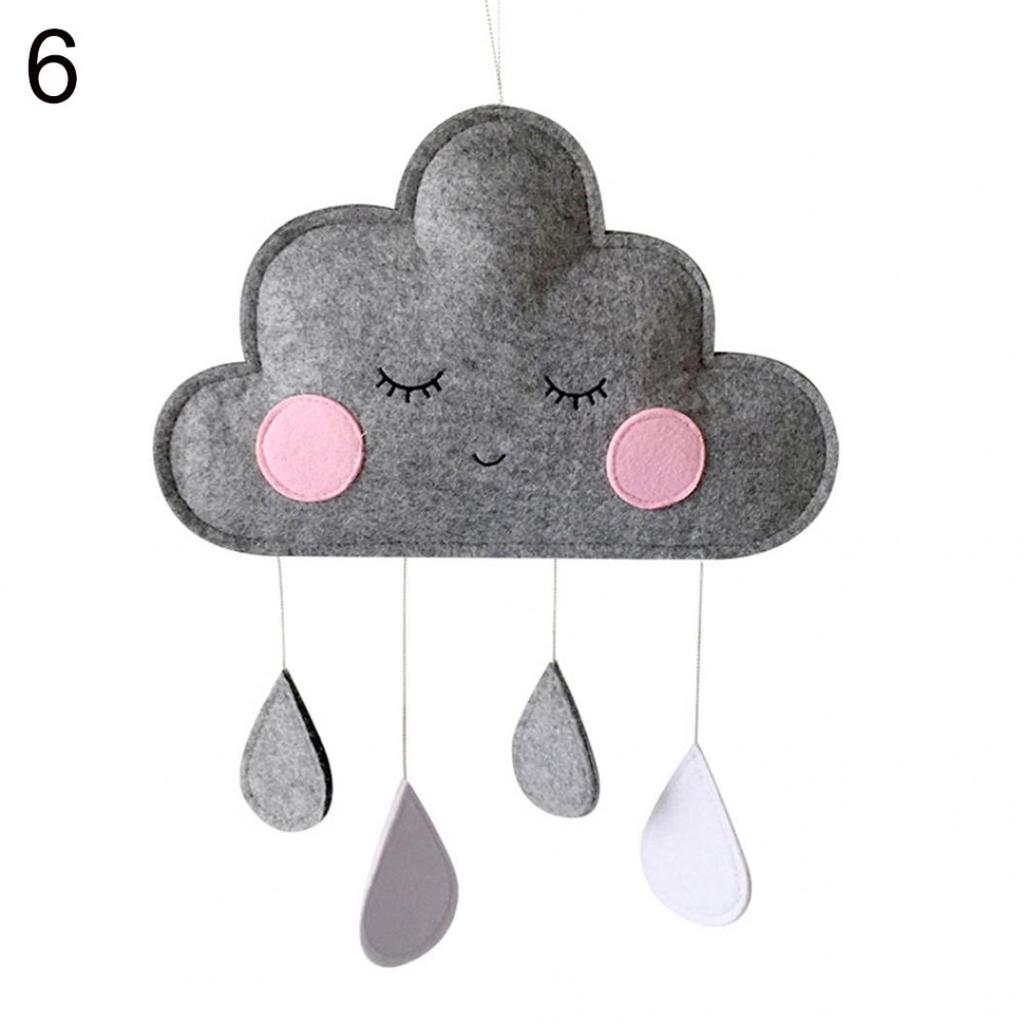 Cloud Raindrop Hanging Ornament Baby Bed Tent Pendant Kids Room Decor AVE