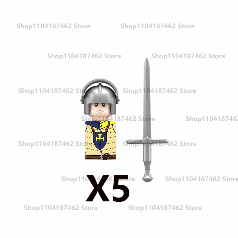 Средневековый Военный Замок Рыцарь Армия Набор Строительные Блоки Зеленый Дракон Воин-волк Война Роз Боевой Конь Оружие Кирпичные Игрушки