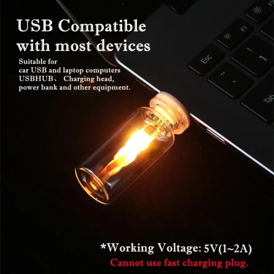 USB Автомобильная Светодиодная Лампа с Эффектом Пламени Огня E27 Имитация Естественного Мерцания Лампа Декор Портативная Plug and Play Декоративная Для Экологичного Освещения Инструменты