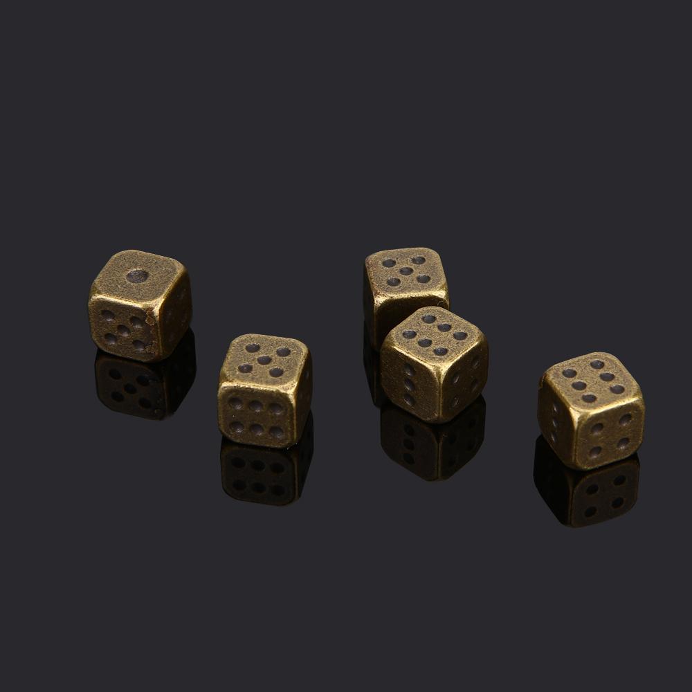 5 шт./1 комплект Металлические кубики Золотой/Серебряный/Бронзовый Забавные игровые кубики Шестигранные Решающие Настольные игры Аксессуары 13 мм