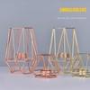 Polygonal Geometry Iron Candlestick Handicraft Simple Aromatherapy Candle Base Metal Ornaments Candlestick Container Hogar