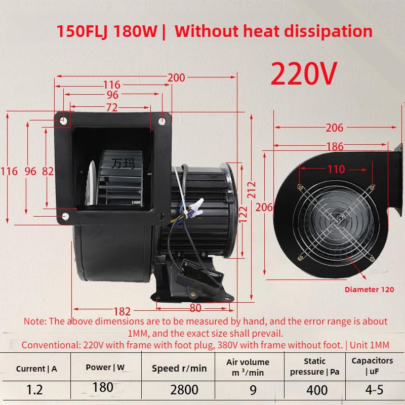 Малый промышленный частотный центробежный вентилятор 220 В 380 В многокрылый воздушный вентилятор