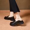 Platform-soled Loafers Women's 2025 Spring New Basic Models, One-pedal Small Leather Shoes, Single Shoes, Shallow Mouth College Style Women's Shoes